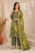 Shimmer Green suit with heavy embroidery