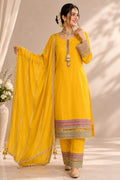 YELLOW SUIT  FOR HALDI FUNCTIONS  MUSLUN SUIT WITH HEAVY EMBROIDERY WORK ON HEMLINE AND SLEEVES