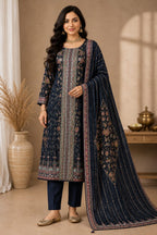 PURE  CREPE PRINTED  SUIT WITH HEAVY SEQUENCE  AND MIRROR WORK ON FULL SUIT