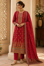 BANARSI SUIT WITH PRINT  PLAIN BOTTOM  PRINTED DUPATTA