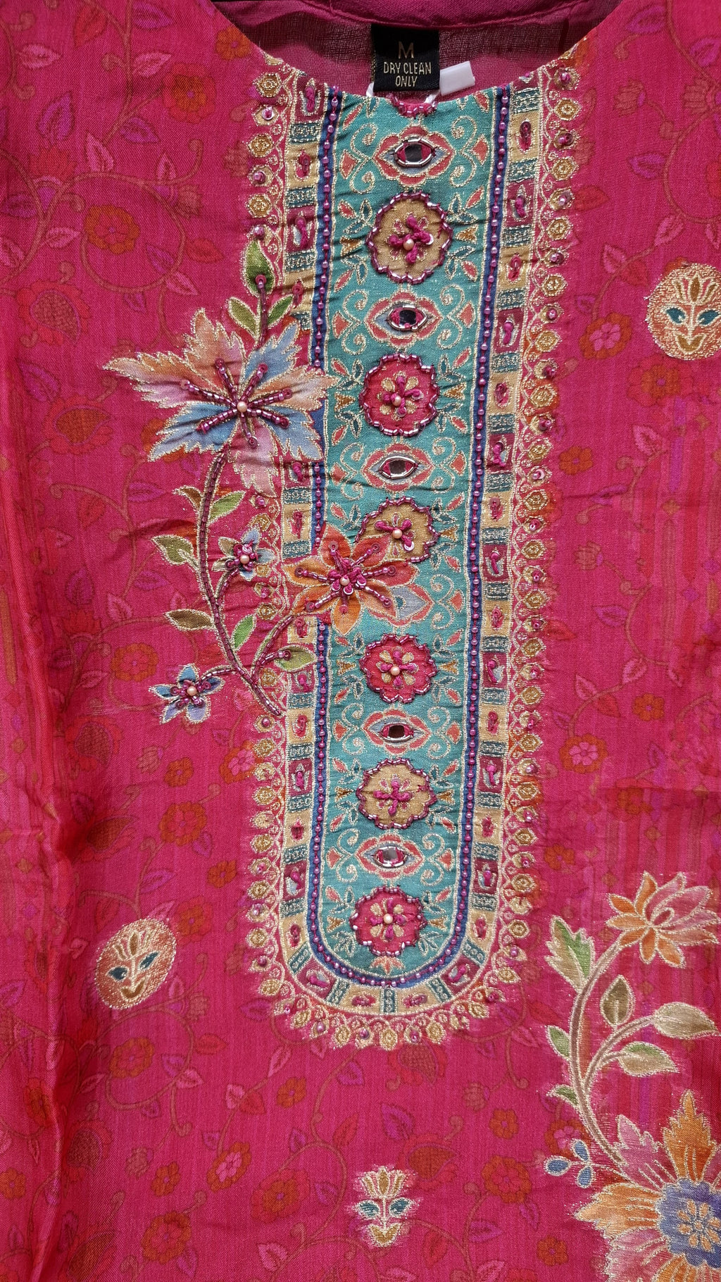 PURE BANARSI SUIT WITH MOTI WORK  ON NECK