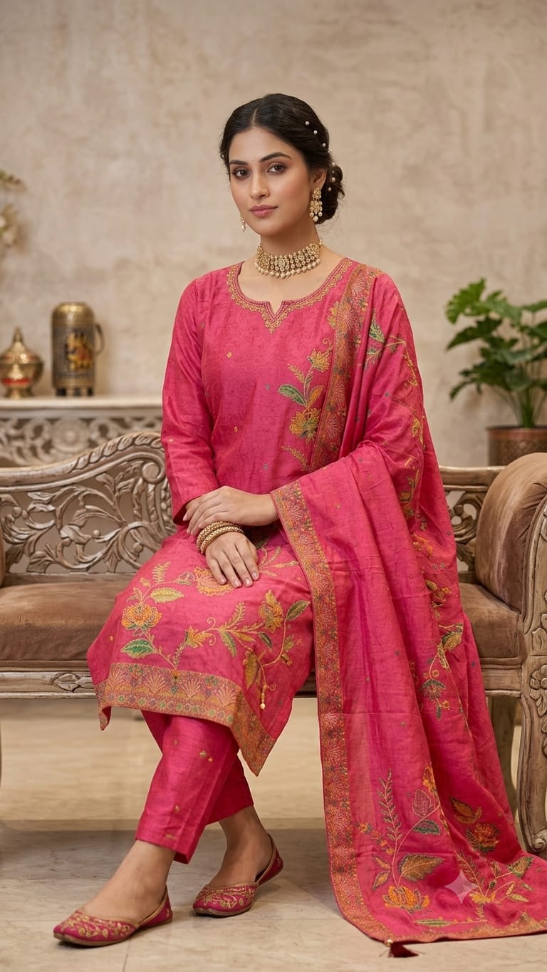 PURE BANARSI SUIT WITH WORK