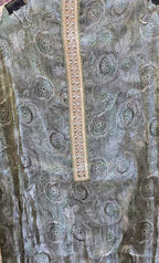 FESTIVE PRINTED  SUIT  WITH  ELEGANT DABKA WORK EMBROIDERY