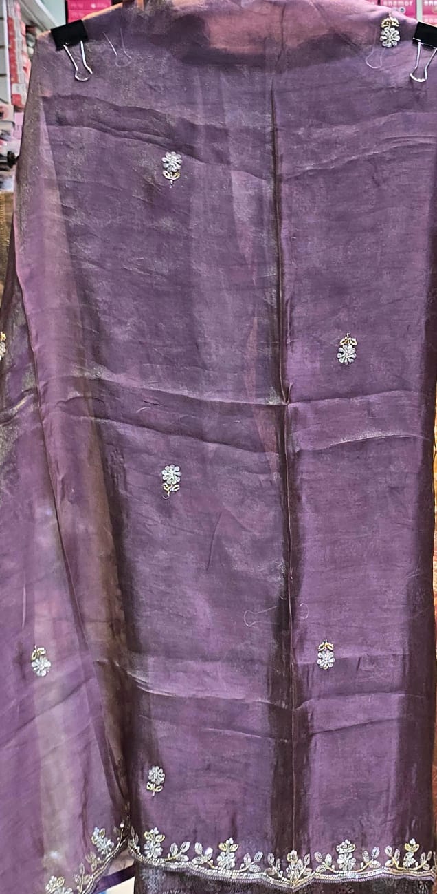 FESTIVE PRINTED  SUIT  WITH  ELEGANT DABKA WORK EMBROIDERY