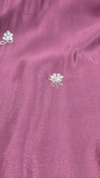 Elegant Mauve Chinnon Suit with Exquisite Moti Work