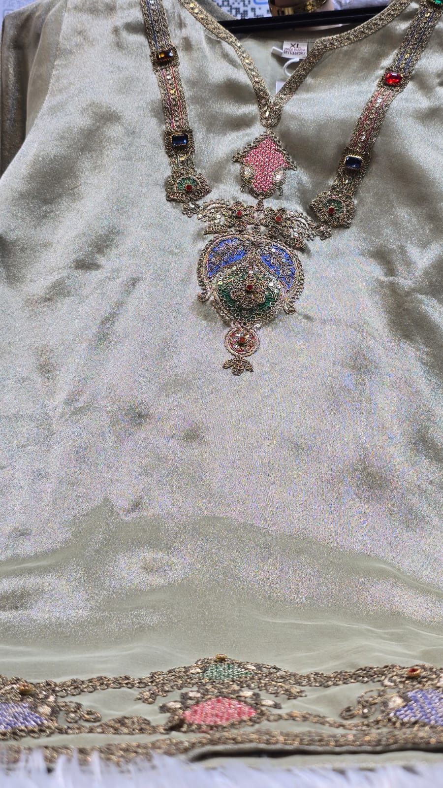 Elegant Mauve Chinnon Suit with Anquisite Moti Work