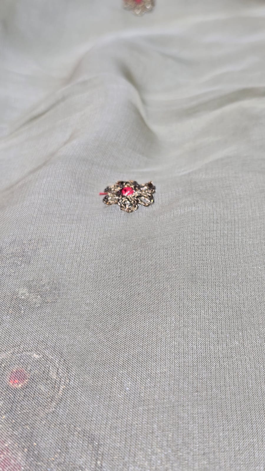 Elegant Mauve Chinnon Suit with Anquisite Moti Work