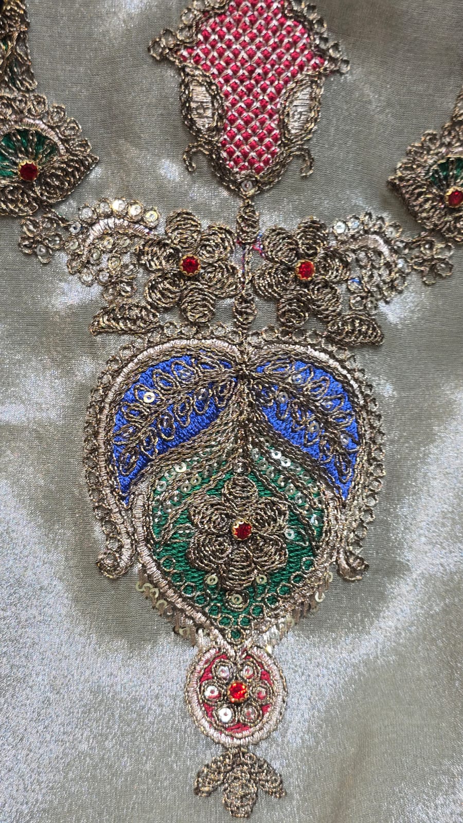 Elegant Mauve Chinnon Suit with Anquisite Moti Work