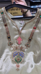 Elegant Mauve Chinnon Suit with Anquisite Moti Work