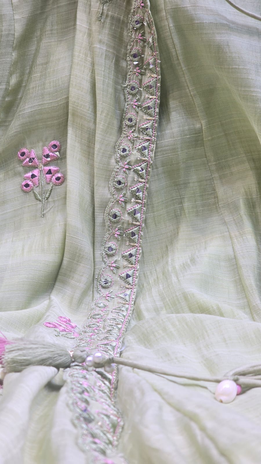 Mal chanderi Angrakha Suit